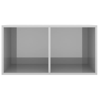 Vinyl Storage Box High Gloss Grey 71x34x36 cm Engineered Wood