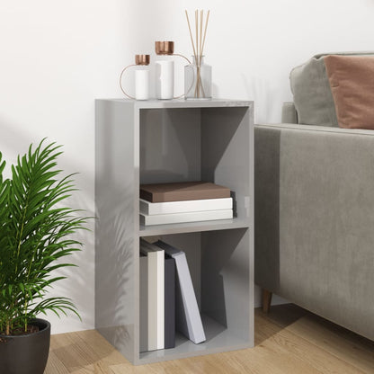 Vinyl Storage Box High Gloss Grey 71x34x36 cm Engineered Wood