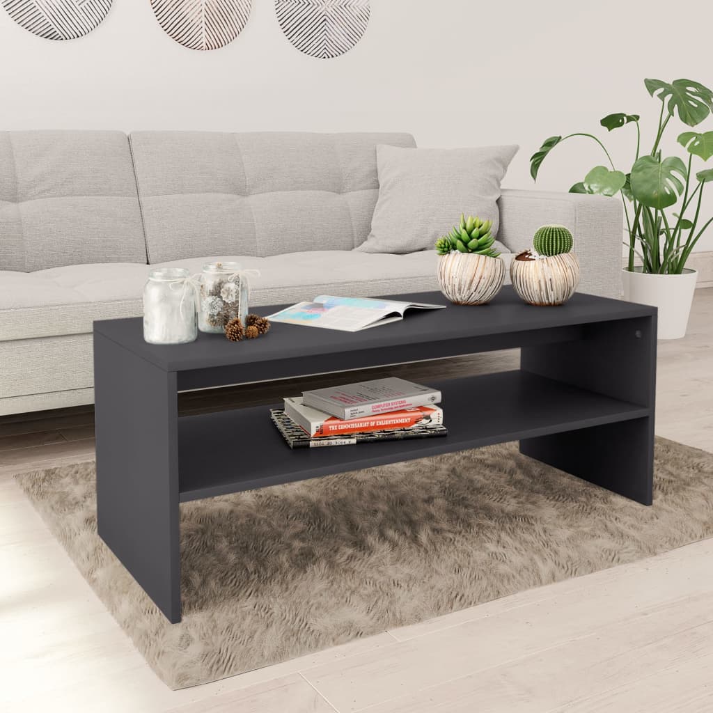 Coffee Table Grey 100x40x40 cm Engineered Wood