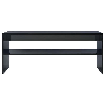 Coffee Table High Gloss Black 100x40x40 cm Engineered Wood