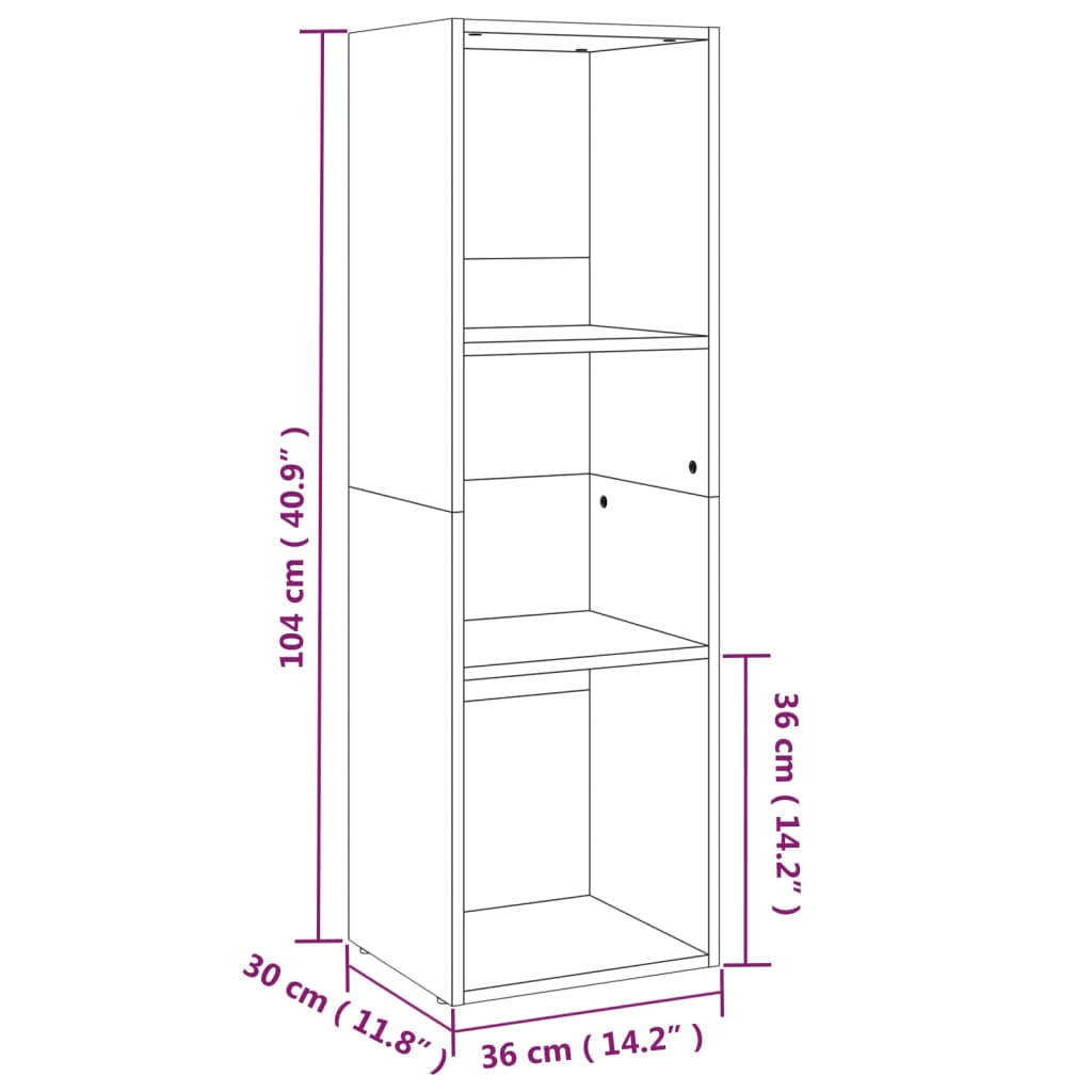 Book Cabinet/TV Cabinet Sonoma Oak 36x30x114 cm Engineered Wood