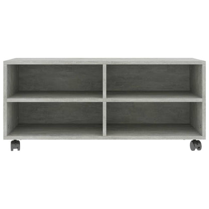 TV Cabinet with Castors Concrete Grey 90x35x35 cm Engineered Wood