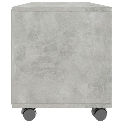 TV Cabinet with Castors Concrete Grey 90x35x35 cm Engineered Wood