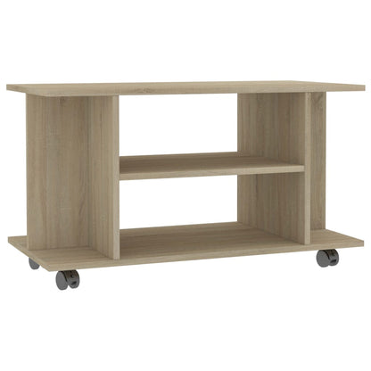 TV Cabinet with Castors Sonoma Oak 80x40x45 cm Engineered Wood