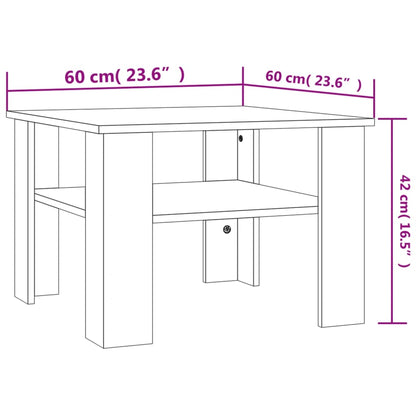 Coffee Table Sonoma Oak 60x60x42 cm Engineered Wood