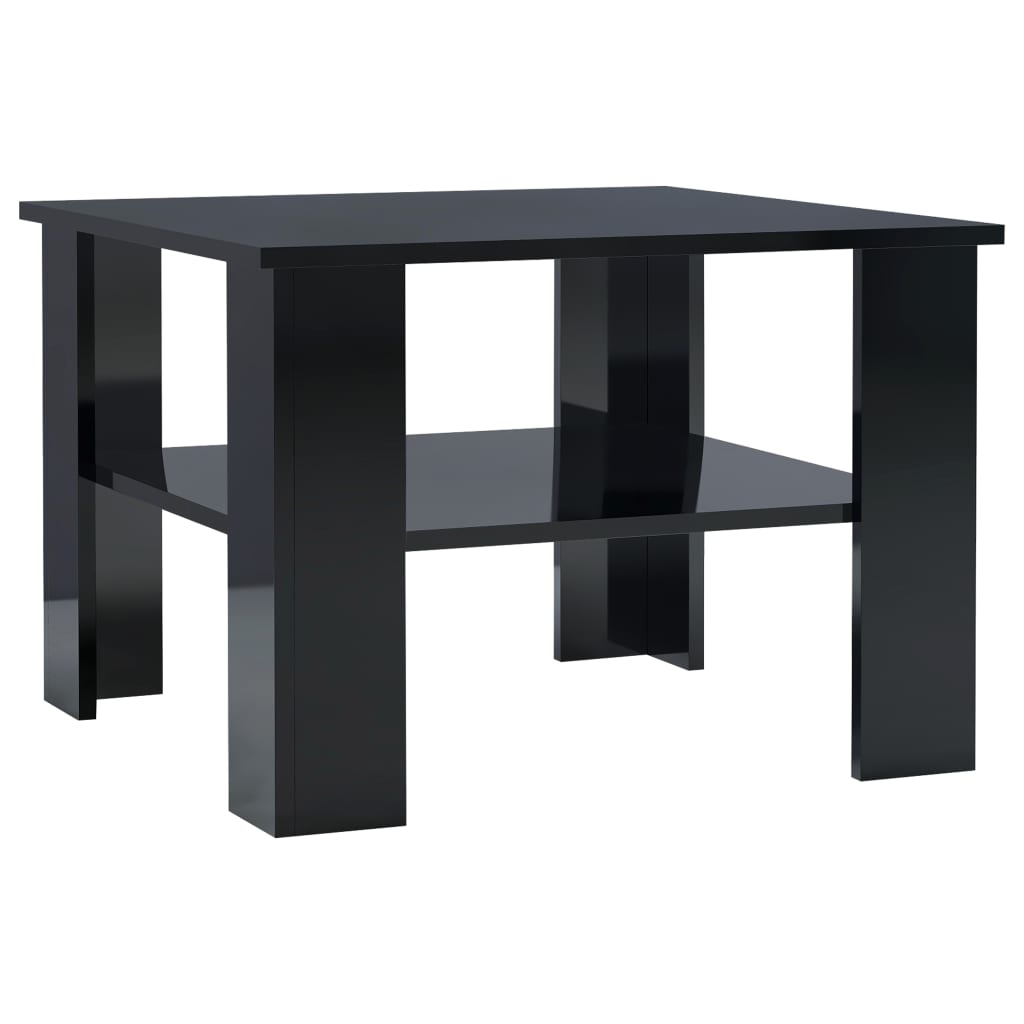 Coffee Table High Gloss Black 60x60x42 cm Engineered Wood