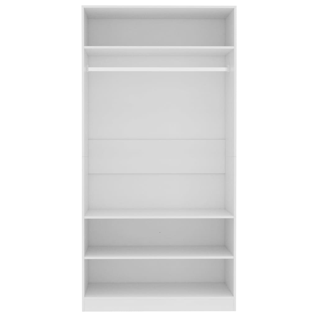 Wardrobe White 100x50x200 cm Engineered Wood