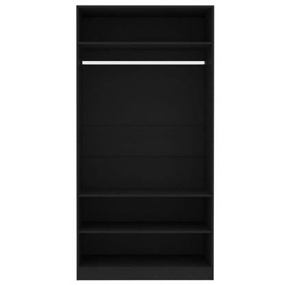 Wardrobe Black 100x50x200 cm Engineered Wood