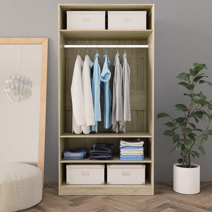 Wardrobe Sonoma Oak 100x50x200 cm Engineered Wood