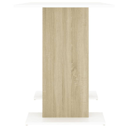 Dining Table White and Sonoma Oak 110x60x75 cm Engineered Wood