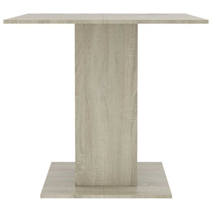 Dining Table White and Sonoma Oak 80x80x75 cm Engineered Wood