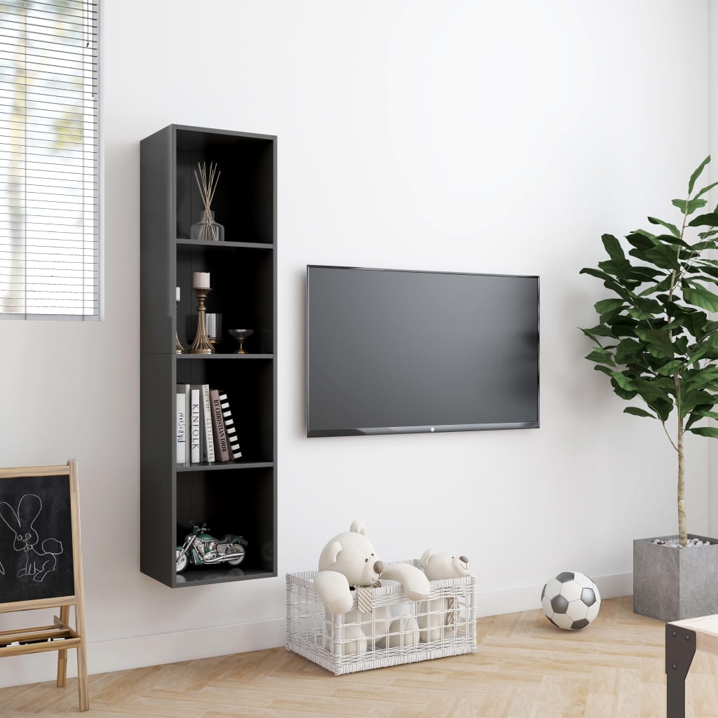 Book Cabinet/TV Cabinet Grey 143x30x36 cm