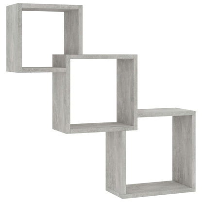 Cube Wall Shelf Concrete Grey 68x15x68 cm Engineered Wood