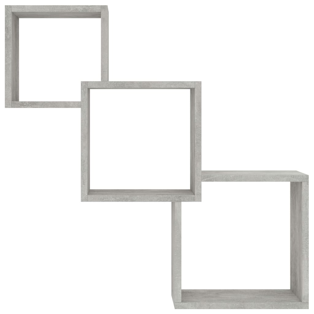 Cube Wall Shelf Concrete Grey 68x15x68 cm Engineered Wood