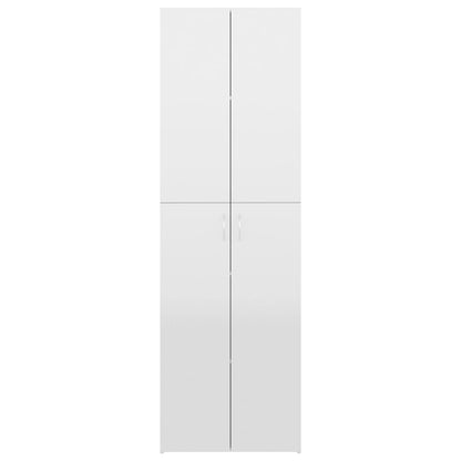 Office Cabinet High Gloss White 60x32x190 cm Engineered Wood