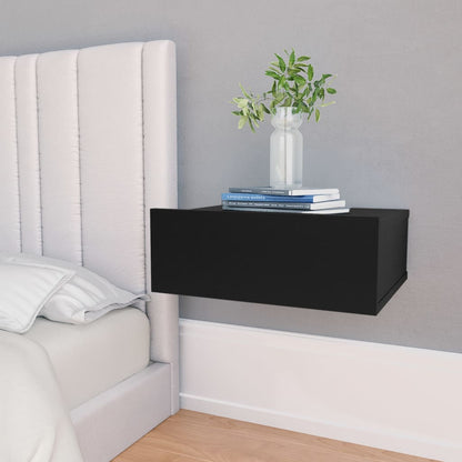 Floating Nightstand Black 40x30x15 cm Engineered Wood