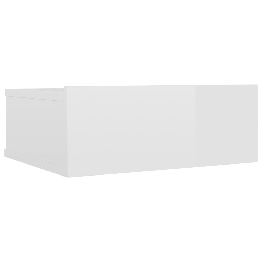 Floating Nightstand High Gloss White 40x30x15 cm Engineered Wood