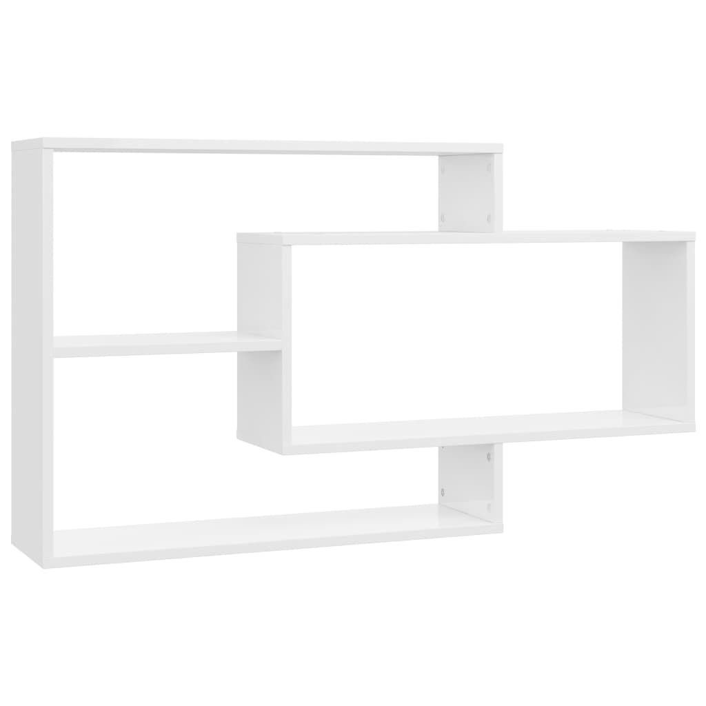 Wall Shelf High Gloss White 104x20x58.5 cm Engineered Wood