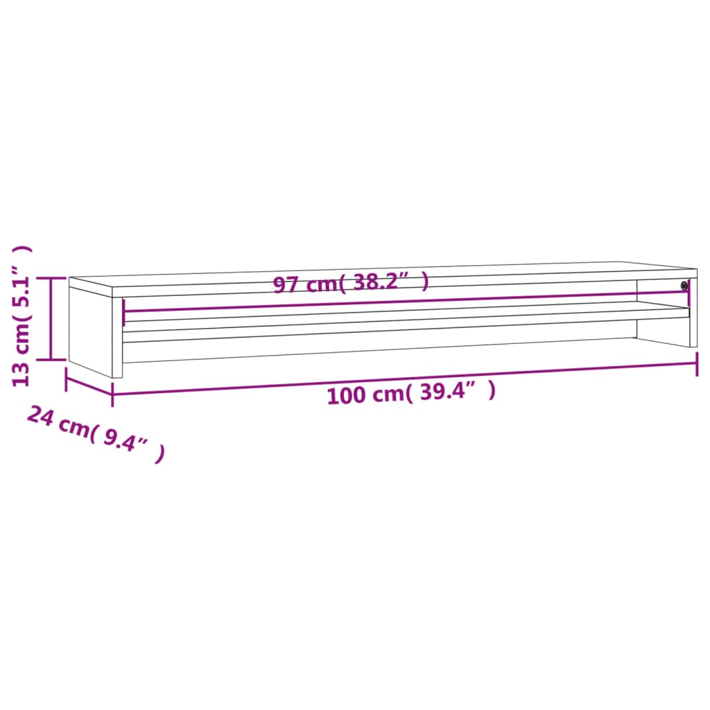 Monitor Stand Sonoma Oak 100x24x13 cm Engineered Wood