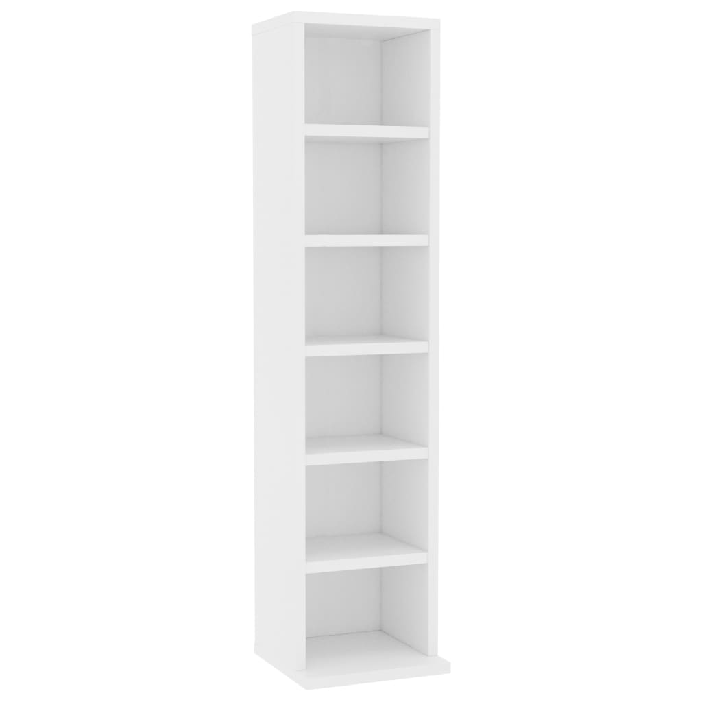 CD Cabinet White 21x20x88 cm Engineered Wood