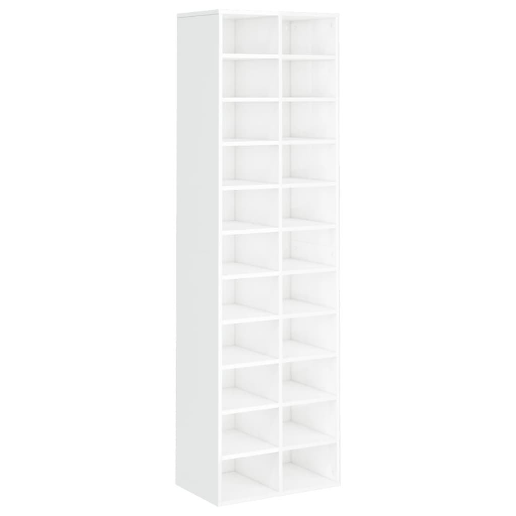 Shoe Cabinet High Gloss White 54x34x183 cm Engineered Wood