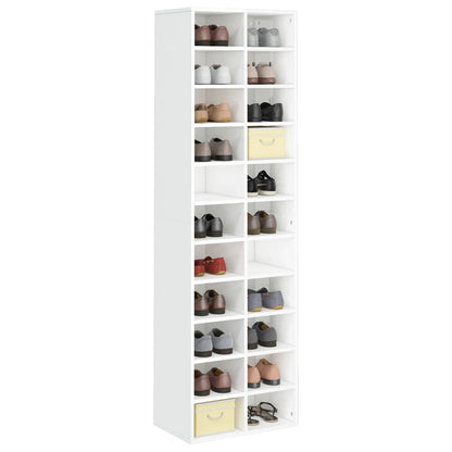 Shoe Cabinet High Gloss White 54x34x183 cm Engineered Wood