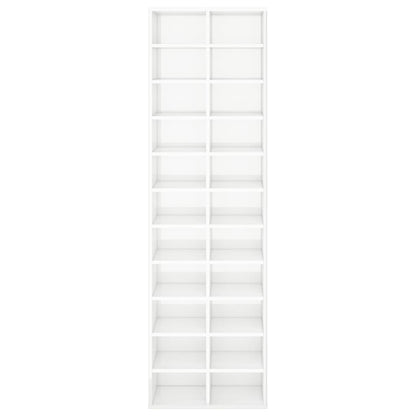 Shoe Cabinet High Gloss White 54x34x183 cm Engineered Wood