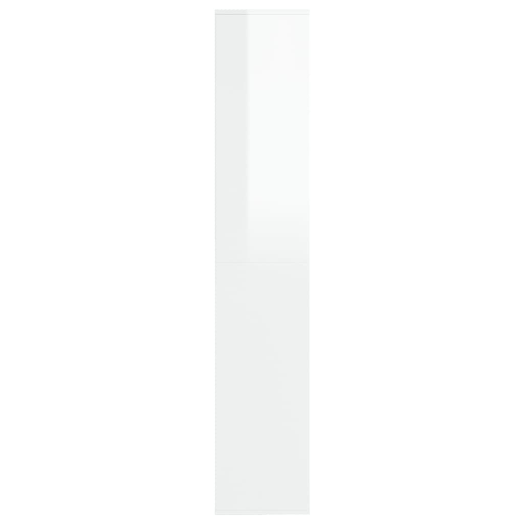 Shoe Cabinet High Gloss White 54x34x183 cm Engineered Wood