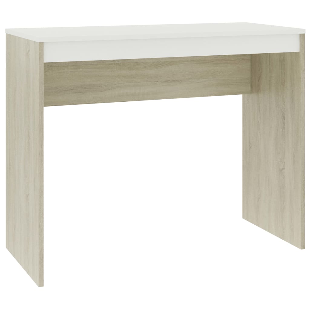 Desk White and Sonoma Oak 90x40x72 cm Engineered Wood