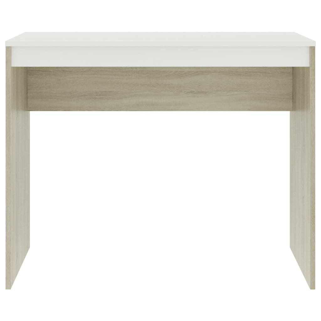 Desk White and Sonoma Oak 90x40x72 cm Engineered Wood