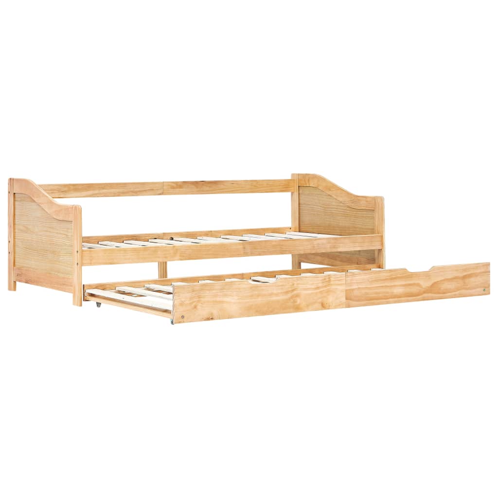 Pull-out Sofa Bed Frame without Mattress Pinewood 90x200 cm