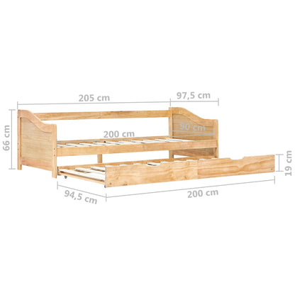 Pull-out Sofa Bed Frame without Mattress Pinewood 90x200 cm