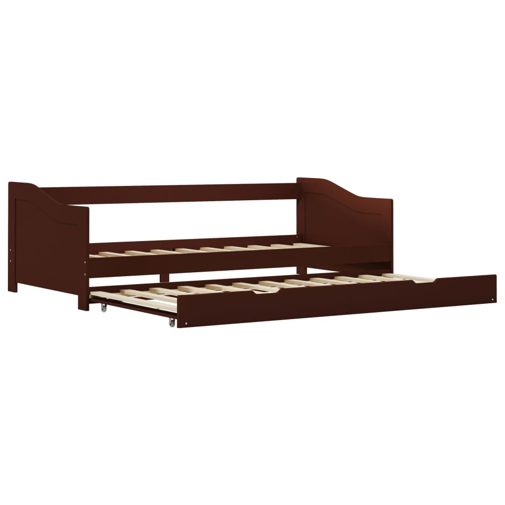 Pull-out Sofa Bed Frame without Mattress Dark Brown 90x200 cm