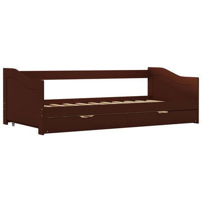 Pull-out Sofa Bed Frame without Mattress Dark Brown 90x200 cm