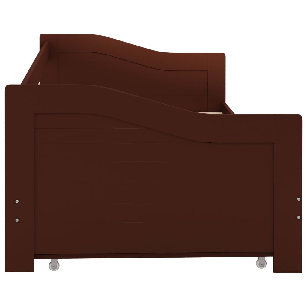 Pull-out Sofa Bed Frame without Mattress Dark Brown 90x200 cm