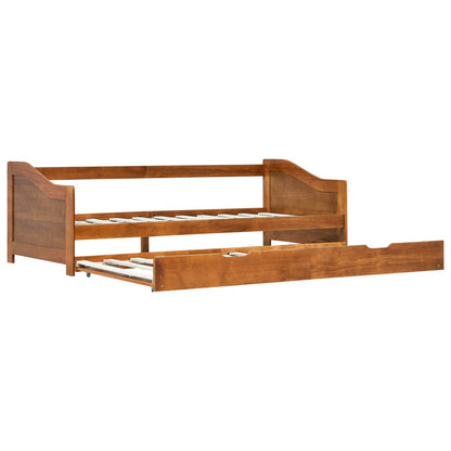 Pull-out Sofa Bed Frame Honey Brown Pinewood 90x200 cm