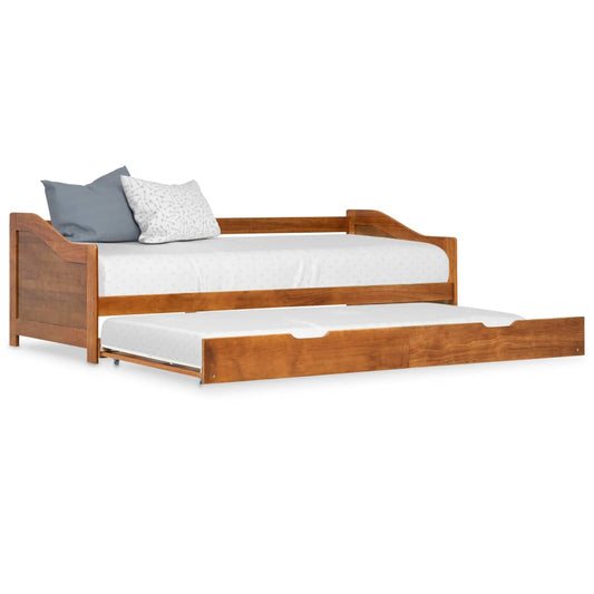 Pull-out Sofa Bed Frame Honey Brown Pinewood 90x200 cm