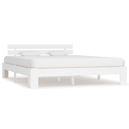 Bed Frame White Solid Pine Wood 180x200 cm Super King