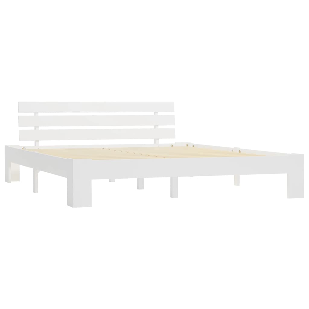 Bed Frame White Solid Pine Wood 180x200 cm Super King