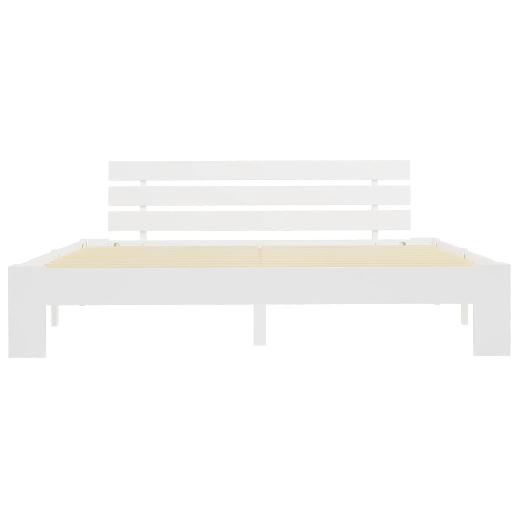 Bed Frame White Solid Pine Wood 180x200 cm Super King