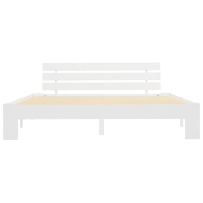 Bed Frame White Solid Pine Wood 180x200 cm Super King