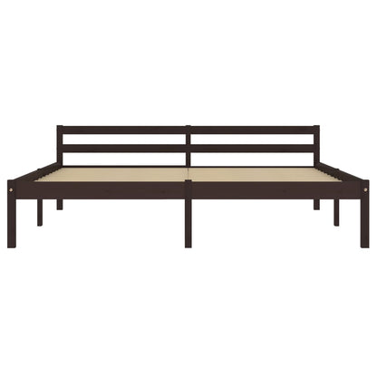 Bed Frame Dark Brown Solid Pine Wood 160x200 cm