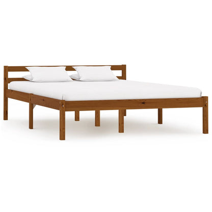 Bed Frame Honey Brown Solid Pine Wood 120x200 cm