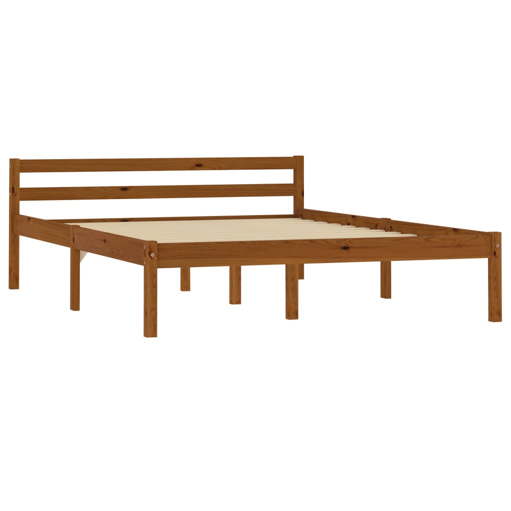 Bed Frame Honey Brown Solid Pine Wood 120x200 cm