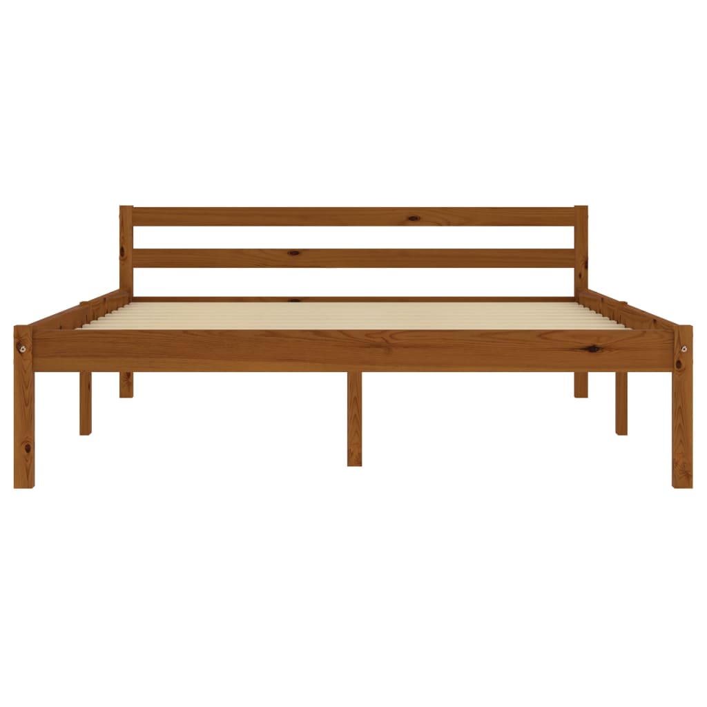 Bed Frame Honey Brown Solid Pine Wood 120x200 cm