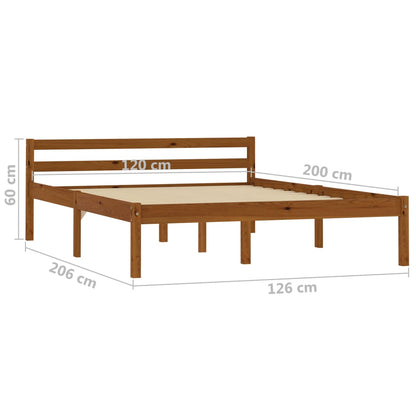 Bed Frame Honey Brown Solid Pine Wood 120x200 cm