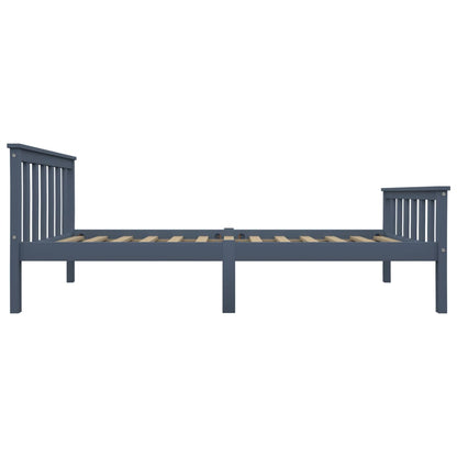 Bed Frame without Mattress Grey Solid Pinewood 100x200 cm