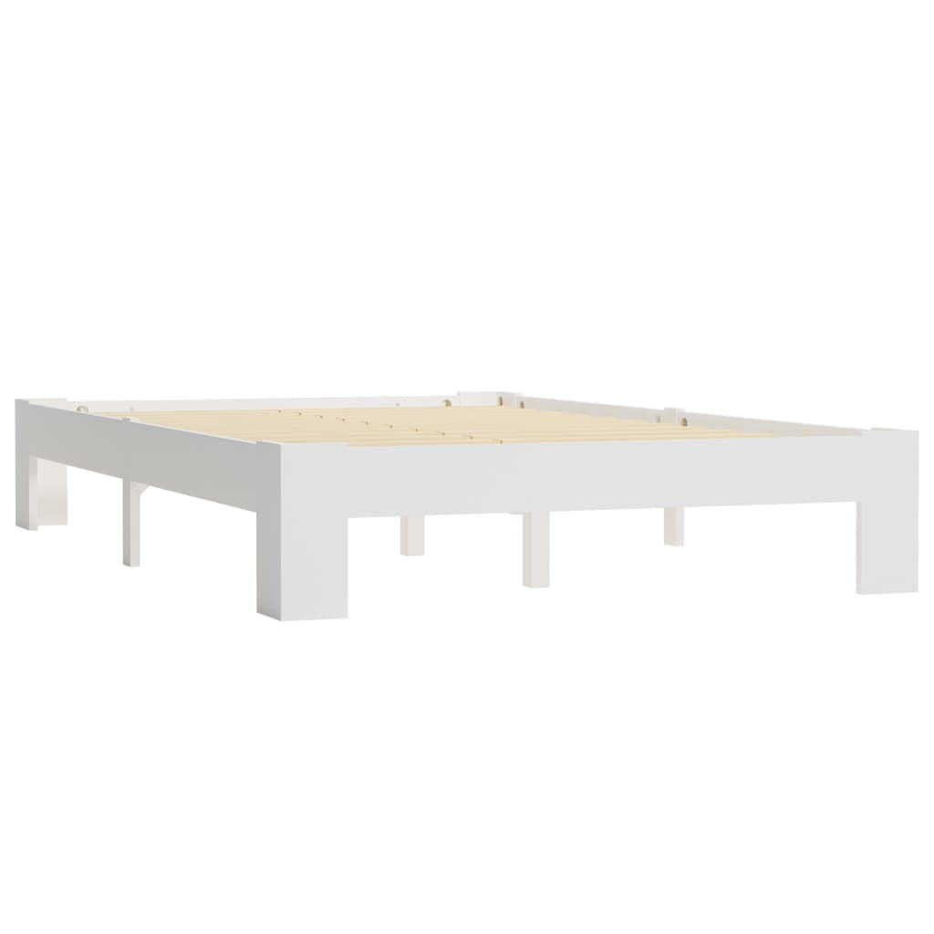 Bed Frame White Solid Pine Wood 140x200 cm