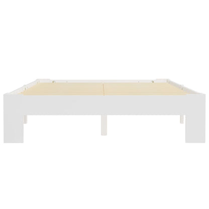 Bed Frame White Solid Pine Wood 140x200 cm