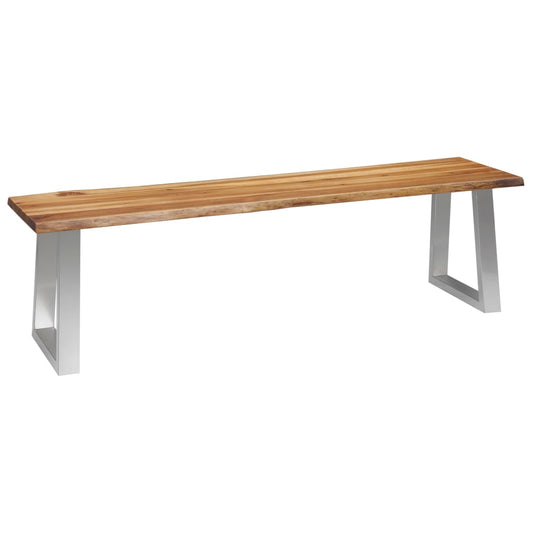 Bench 160 cm Solid Acacia Wood and Stainless Steel